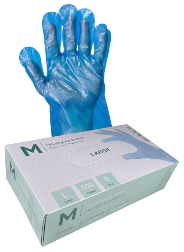 Matthews Packaging & Hygiene Polyethylene Gloves (Blue, XL) (MPH29040)