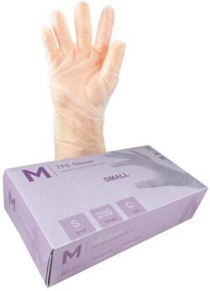 Matthews Packaging & Hygiene TPE Powder Free Gloves (Clear, S) (MPH29050)