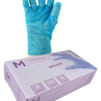 Matthews Packaging & Hygiene TPE Powder Free Gloves (Blue, M) (MPH29080)