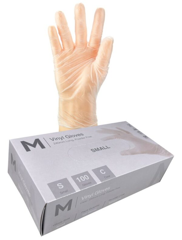 Matthews Packaging & Hygiene Vinyl Gloves Powder Free (Clear, S) (MPH29142)