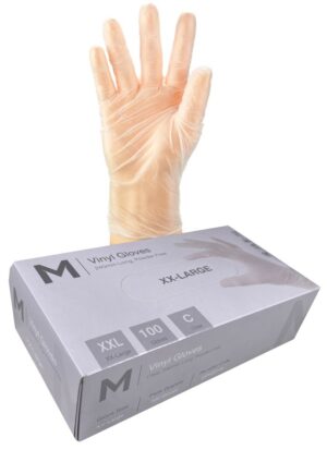 Matthews Packaging & Hygiene Vinyl Gloves Powder Free (Clear, 2XL) (MPH29146)