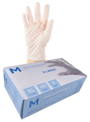 Matthews Packaging & Hygiene Nitrile Examination Gloves Powder Free (White, XL) (MPH29310)