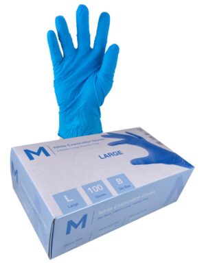 Matthews Packaging & Hygiene Nitrile Examination Gloves Powder Free (Sky Blue, L) (MPH29330)
