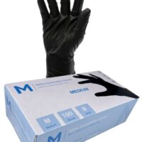 Matthews Packaging & Hygiene Nitrile Examination Gloves Powder Free (Black, M) (MPH29410)