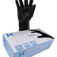 Matthews Packaging & Hygiene Nitrile Examination Gloves Powder Free (Black, L) (MPH29415)