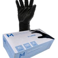 Matthews Packaging & Hygiene Nitrile Examination Gloves Powder Free (Black, XL) (MPH29420)