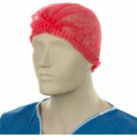 Matthews Packaging & Hygiene Polypropylene Crimp Hats (Red) (MPH30040)