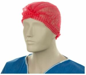 Matthews Packaging & Hygiene Polypropylene Crimp Hats (Red) (MPH30040)