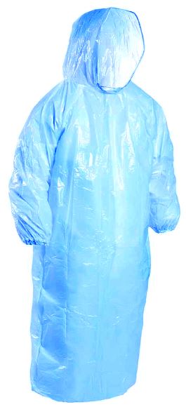 Matthews Packaging & Hygiene Polyethylene Hooded Ponchos (Blue) (MPH30425)