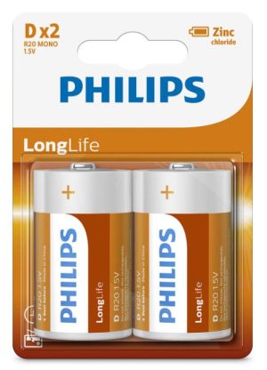 Matthews Packaging & Hygiene Philips Power Alkaline Battery (D) (MPH34700)