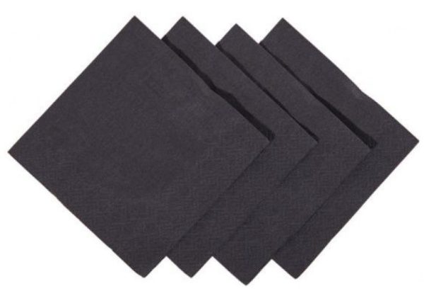 Matthews Packaging & Hygiene Cocktail Napkins 1/4 Fold (Black) (MPH38415)