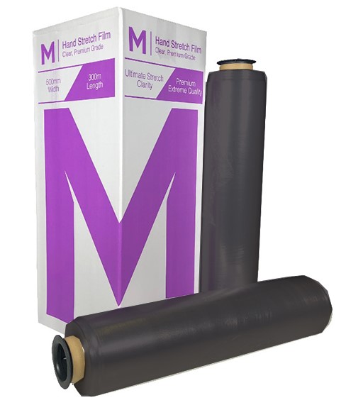 Matthews Packaging & Hygiene Premium Hand Stretch Film (Black, 20mu) (MPH8070)