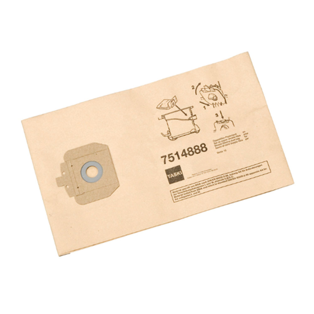 Diversey Taski Vento 15/Vacumat 22 Disposable Fleece Dust Bags (Pack of 10) (D7514888)