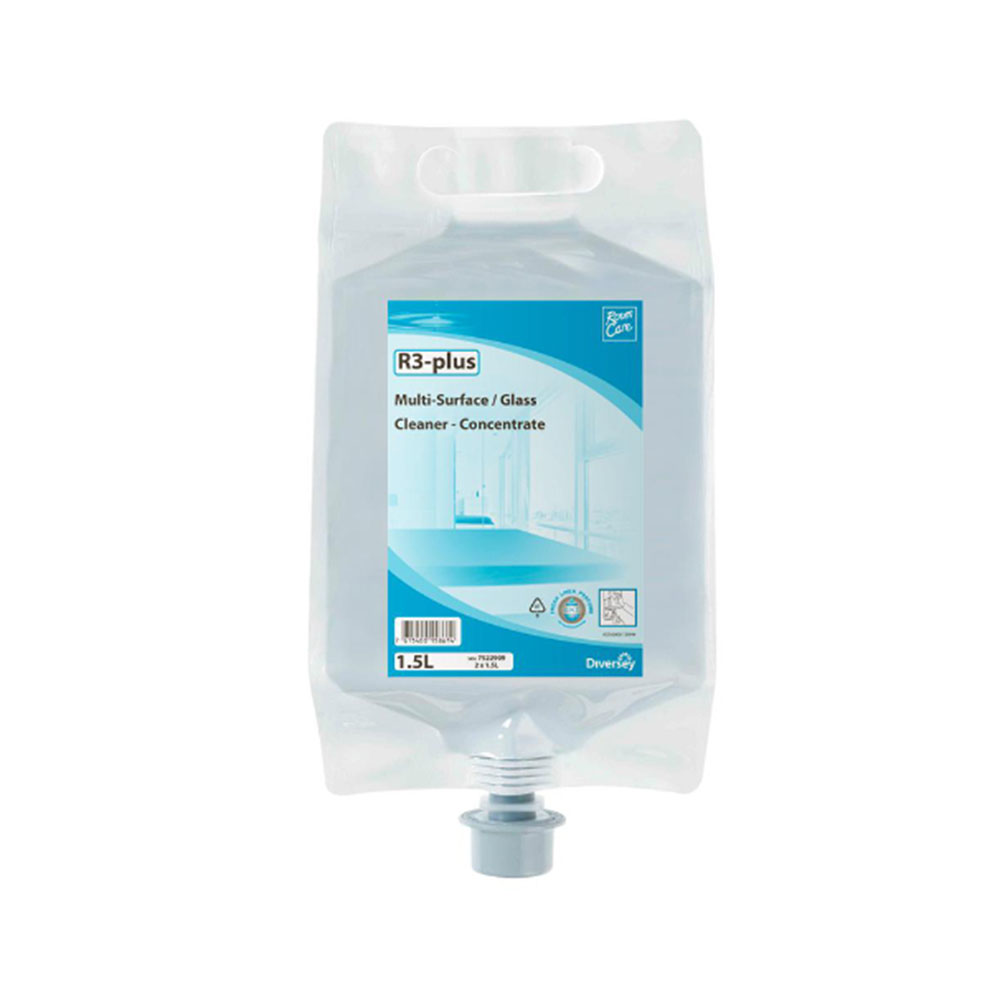 Diversey Room Care R3-Plus – Glass and Multi-Surface Cleaner 1.5L (Carton of 2) (7522909)