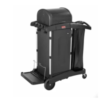 Rubbermaid Executive Janitorial Housekeeping Cleaning Cart trolley with doors and hood high security black 1861427