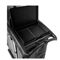 Rubbermaid Executive Janitorial Cleaning Cart with doors and hood high security black 1861427