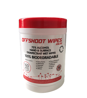Offshoot 75% Alcohol Wet Wipes 160 Wipes per Tub