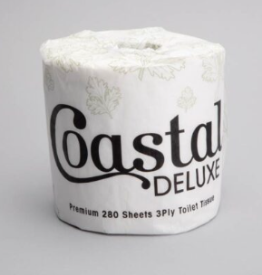 Coastal Deluxe Toilet Tissue, 3ply, Premium, 280 Sheets x 48 Roll