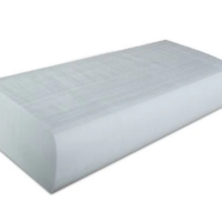 Compact hand towel for commercial washroom dispenser
