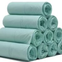 20L green compostable bin liner with carry handles