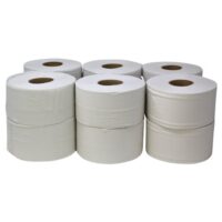 Mini jumbo toilet roll 2 ply for commercial washrooms and compact dispensers